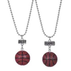 2PCs Best Friends Basketball Necklace