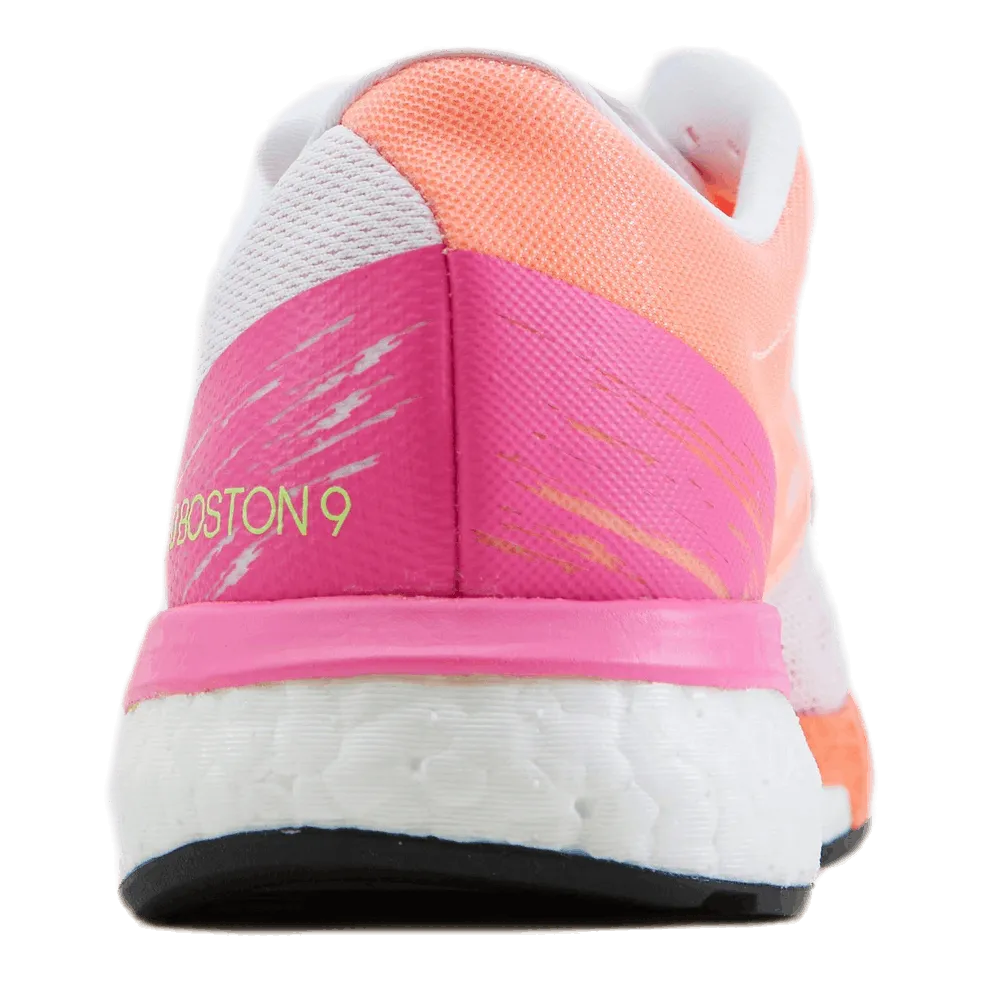 Adizero Boston 9 Shoes Cloud White / Silver Metallic / Screaming Pink