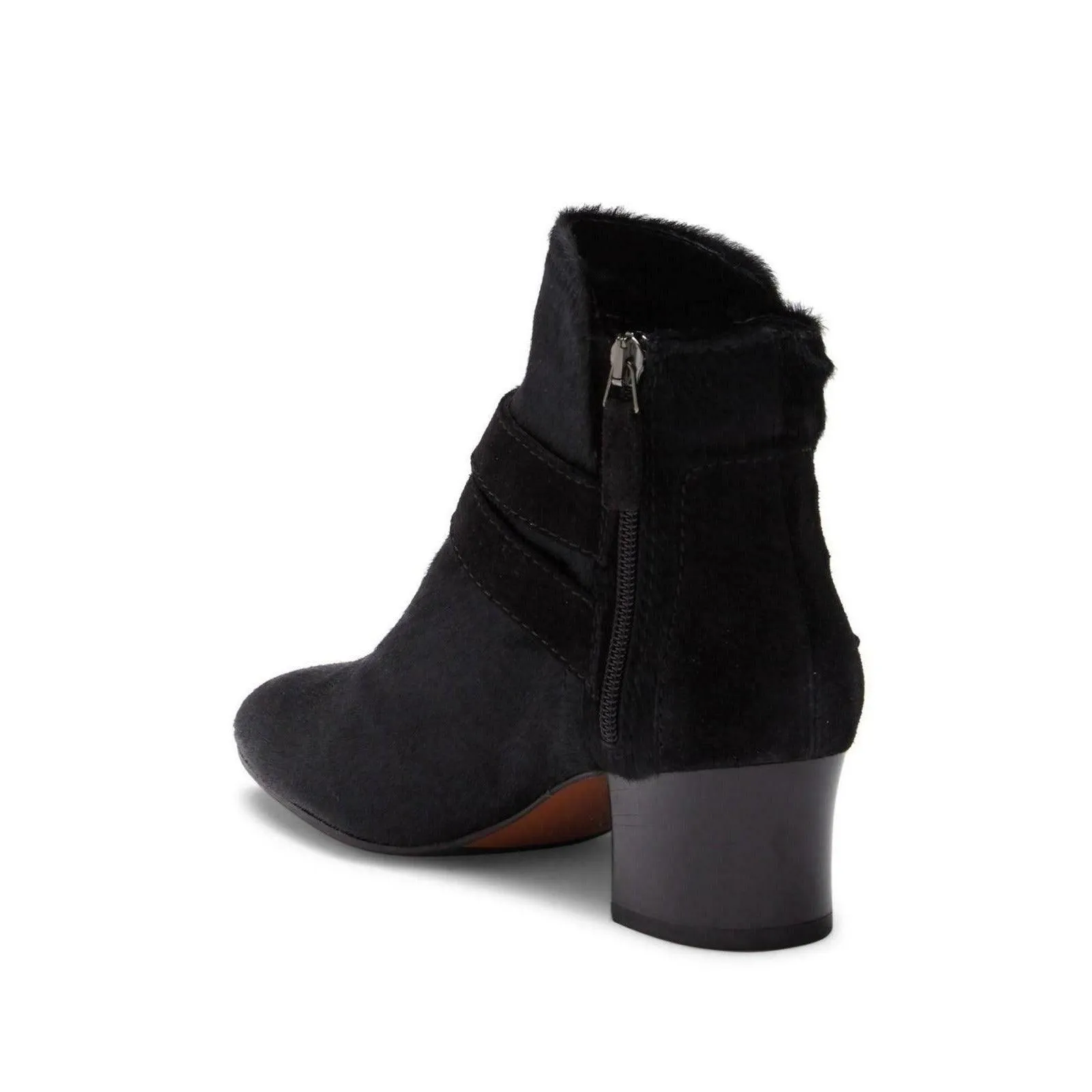 Aquatalia Women's Francique Calf Hair Zip Ankle Boots Booties Size 7.5 Black