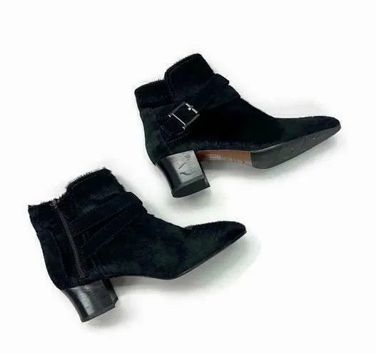 Aquatalia Women's Francique Calf Hair Zip Ankle Boots Booties Size 7.5 Black