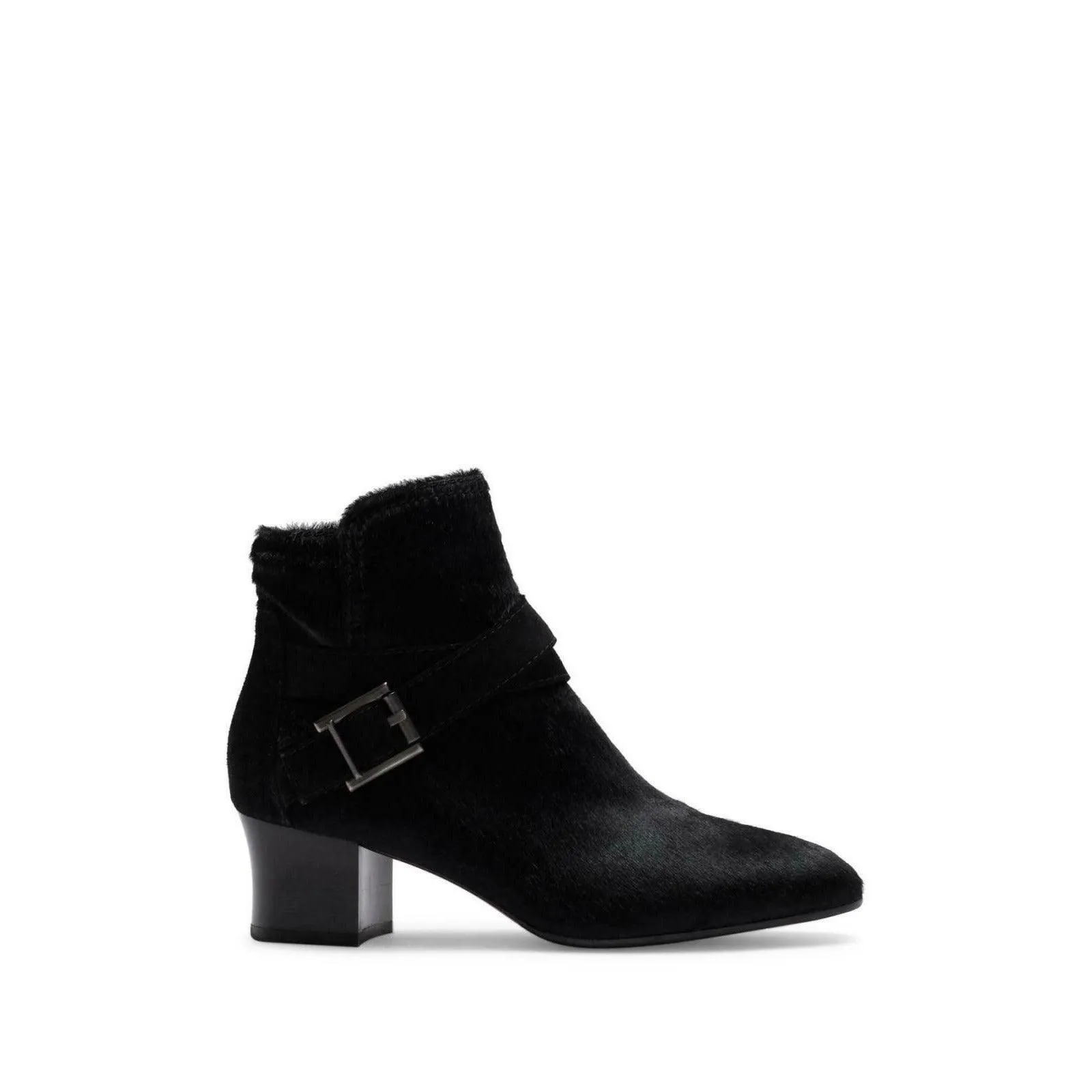 Aquatalia Women's Francique Calf Hair Zip Ankle Boots Booties Size 7.5 Black