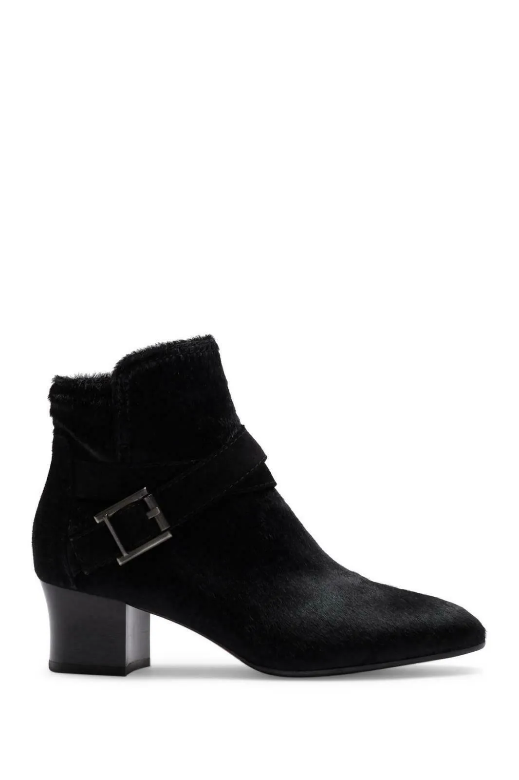 Aquatalia Women's Francique Calf Hair Zip Ankle Boots Booties Size 7.5 Black