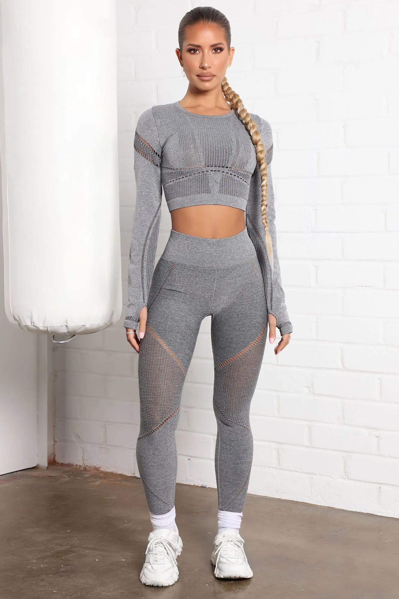 Block Me Active Legging In Infinity Seamless - Heather Grey