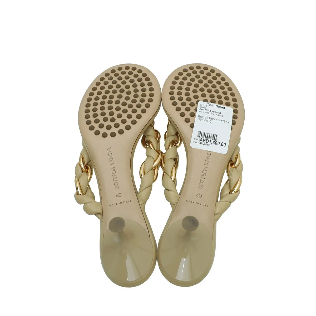Bottega Veneta Beige Dot 55 Sandals 40