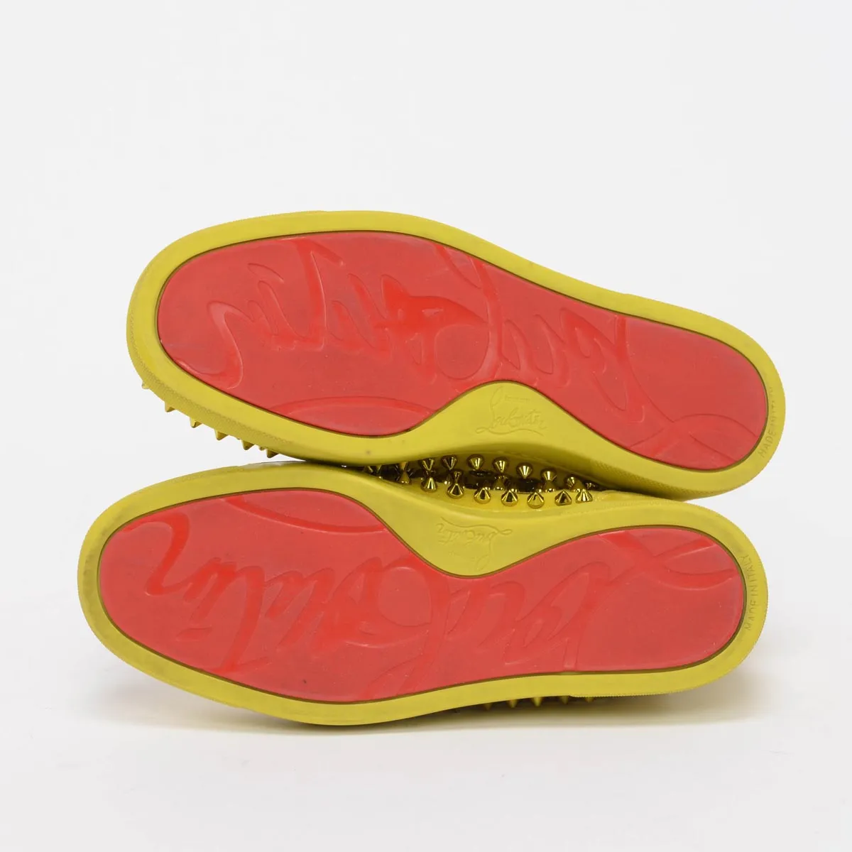 Christian Louboutin Mimosa Suede Louis Metallic Spike Sneakers 37