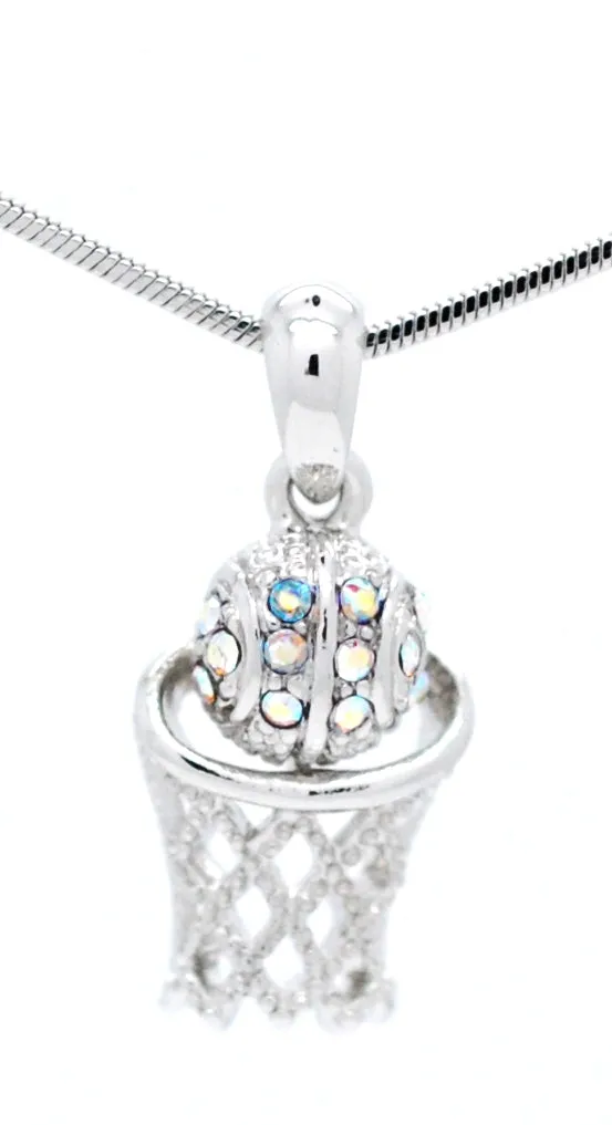 Engraved Basketball Hoop Necklace - Mini