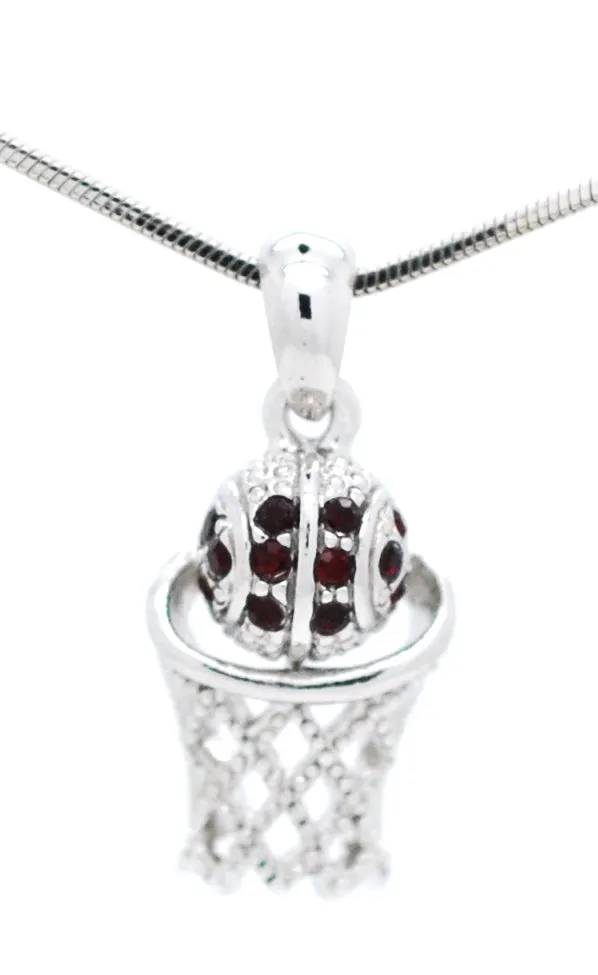 Engraved Basketball Hoop Necklace - Mini