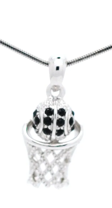 Engraved Basketball Hoop Necklace - Mini