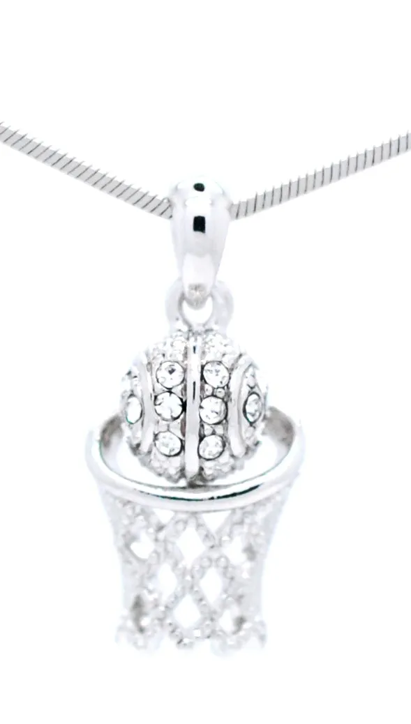 Engraved Basketball Hoop Necklace - Mini