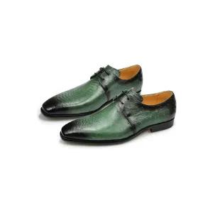LuxeCroco Genuine Leather Croc Embossed Derby Shoes