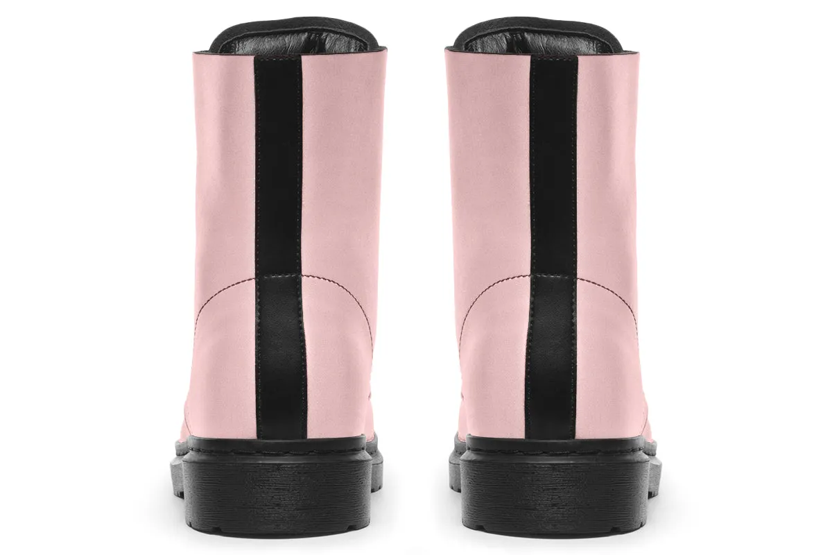 Rose Quartz Boots - Vegan Leather Doc-Style Boots with Durable Stitched on Soles