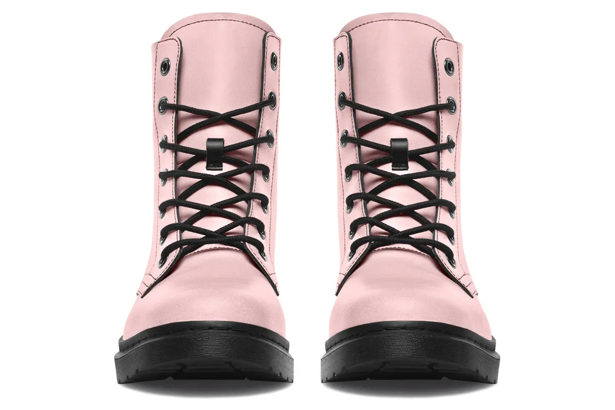 Rose Quartz Boots - Vegan Leather Doc-Style Boots with Durable Stitched on Soles